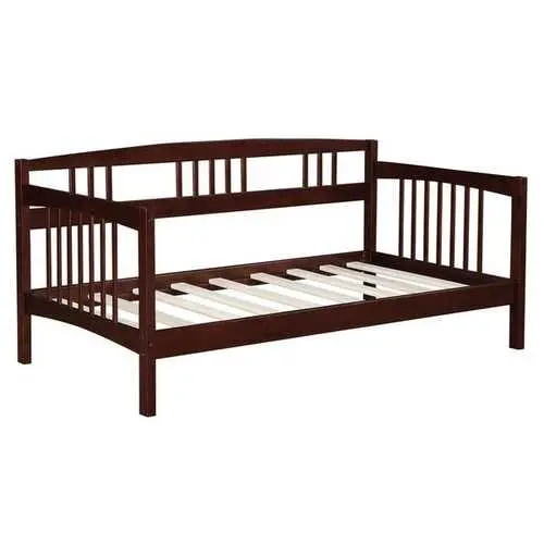 Solid Wood Twin Daybed In Espresso Finish – Minimalist Design 1