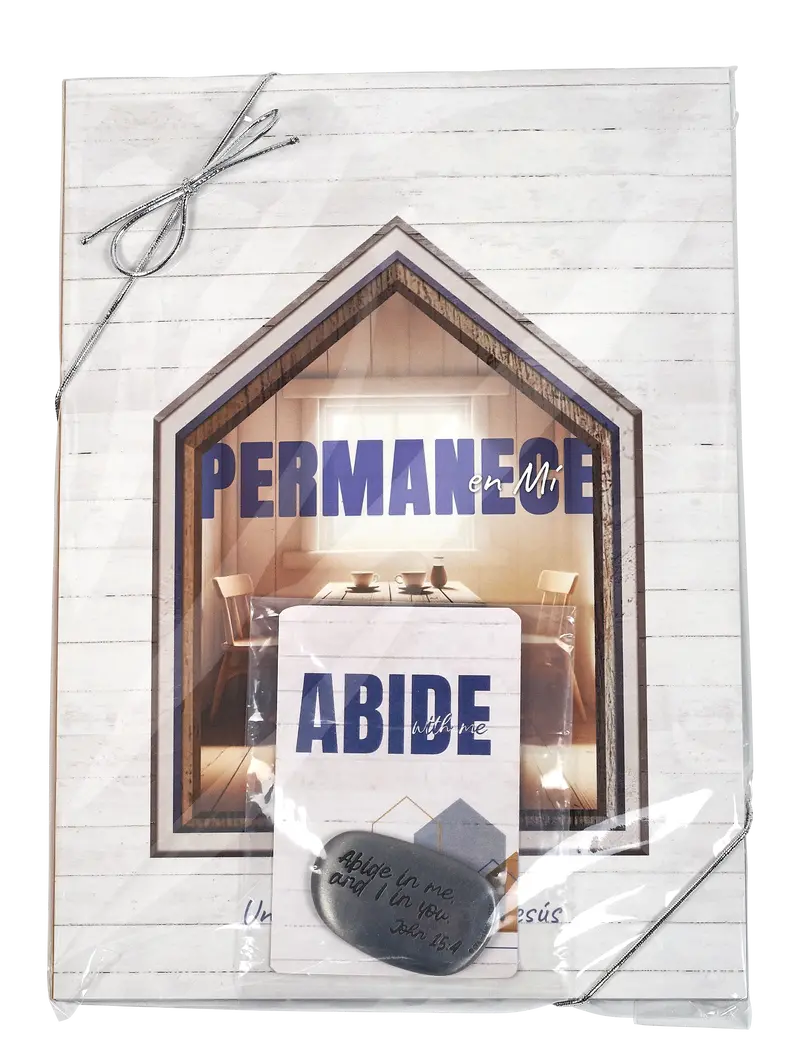 Spanish-Language Devotional Book And Thumb Stone Set – 'Abide With Me' 1