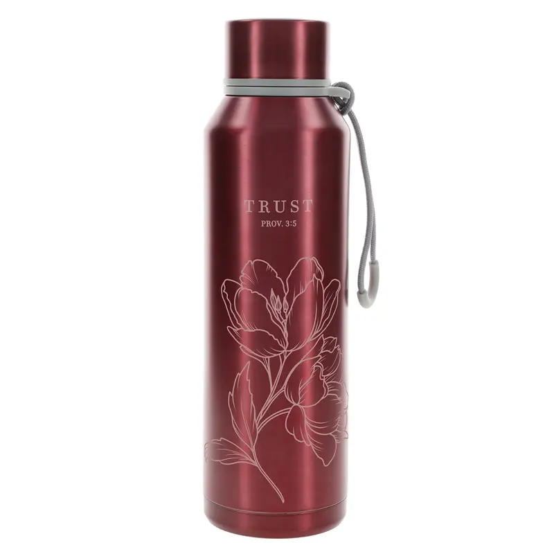 Stainless Steel Water Bottle Featuring 'Trust' Motif 1