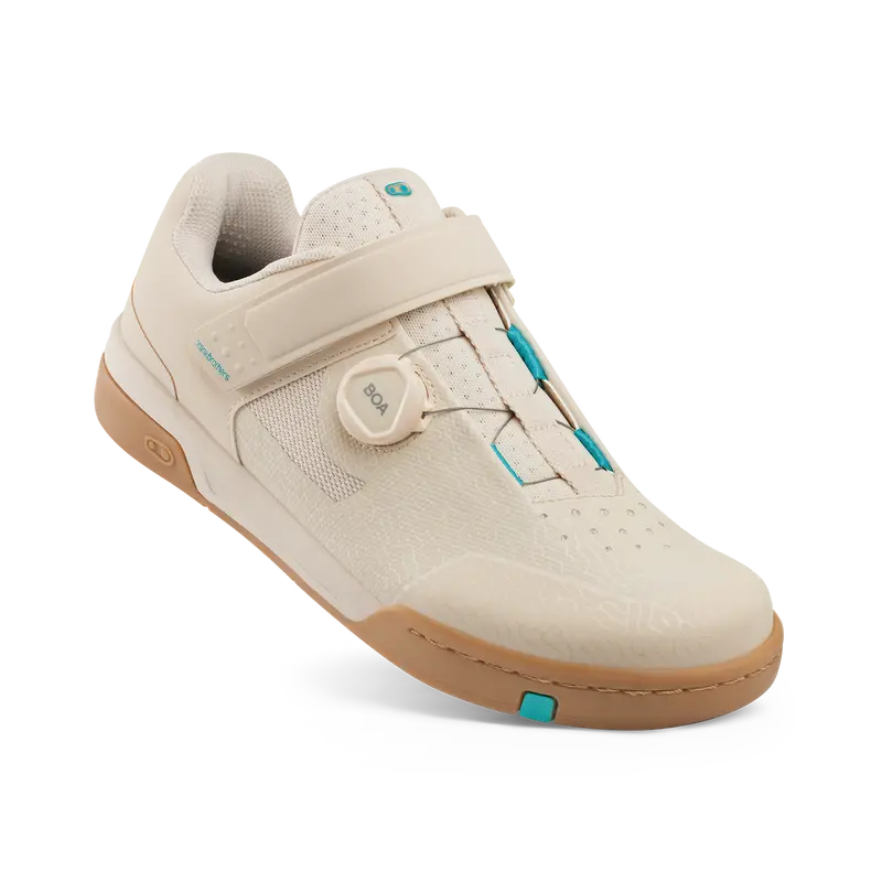 Stamp Boa® Flat Cycling Shoes – Sand/Teal 1