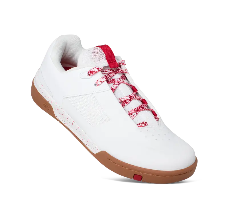 Stamp Lace Flat Shoes – White And Red Splatter Style 1