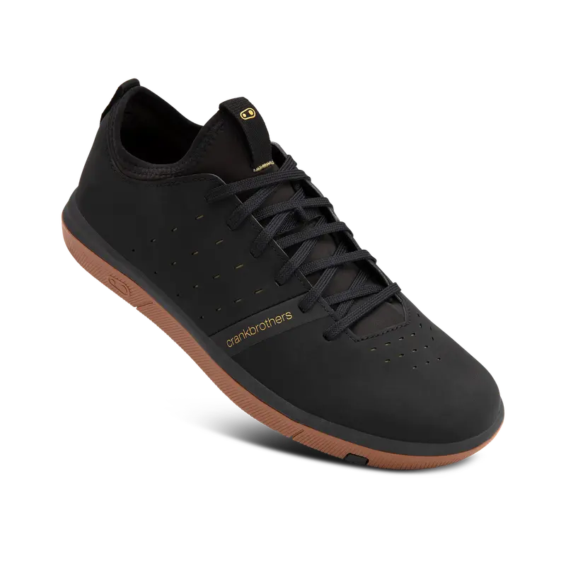 Stamp Street Fabio Flat Shoes – Black/Gum 1