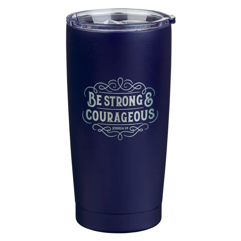 Strength And Courage Navy Insulated Stainless Steel Travel Tumbler 1