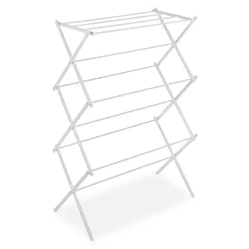 Sturdy Steel Folding Laundry Drying Rack – White, Space-Saving Design 1