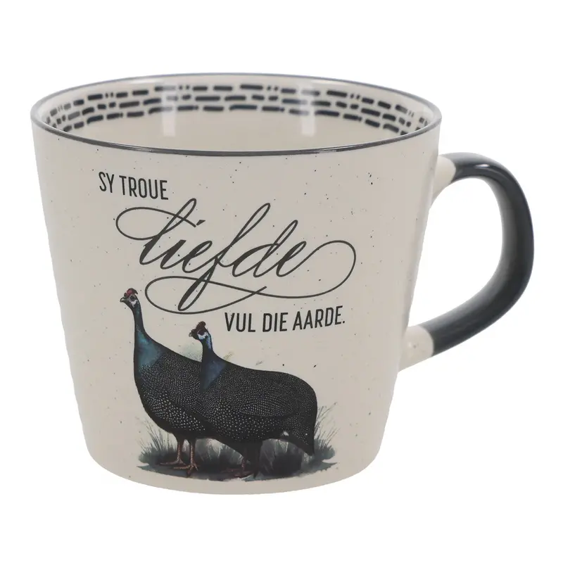 'Sy Troue Liefde Vul Die Aarde' Afrikaans Ceramic Mug – Love-Themed Drinkware 1
