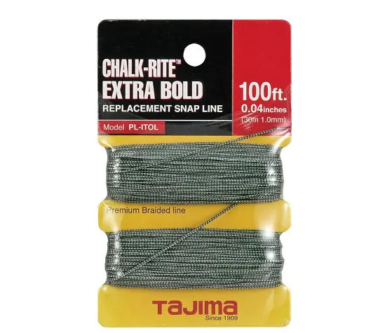 Tajima Pl-Itol Chalk-Rite Replacement Line – 100 Ft, Extra-Bold 1.0 Mm Braided Snap Line 1