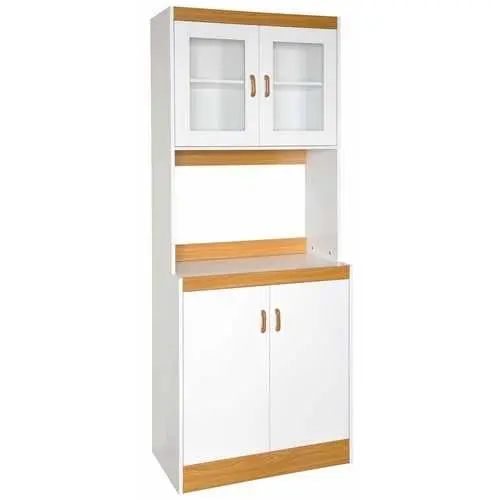 Tall Kitchen Storage Cabinet – Microwave-Space Integrated Pantry Cupboard 1