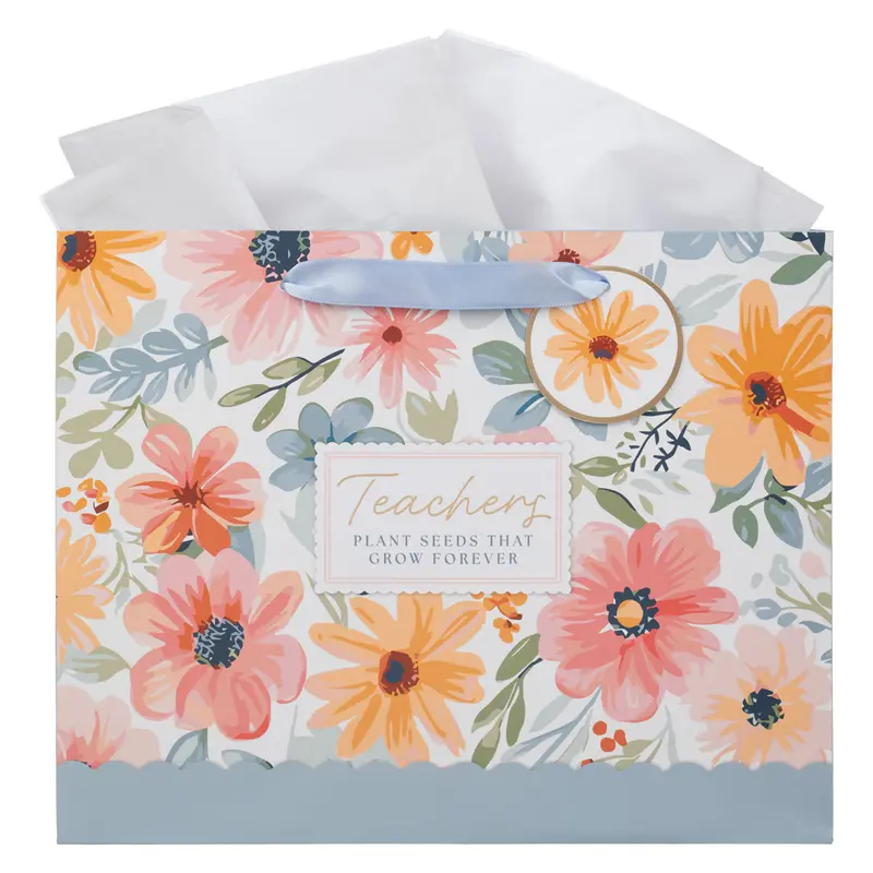 Teachers Plant Seeds That Grow Forever: Landscape-Themed Gift Bag With Tag 1