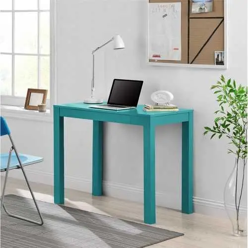 Teal Green Laptop Desk With Storage Drawer – Compact Home Office Table 1