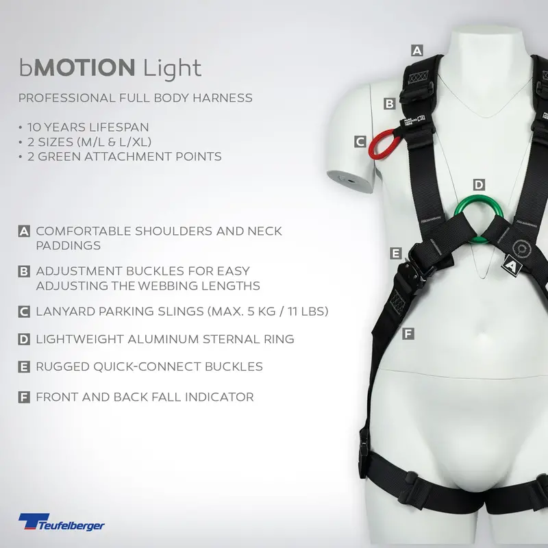 Teufelberger Bmotion Light Harness – Clearance Stock Lightweight Work Positioning Harness 1