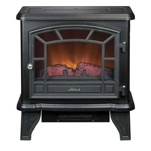 Traditional Black Metal Electric Fireplace Stove Heater – 400 Sq Ft Coverage 1