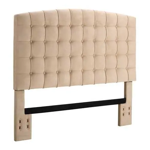 Tufted Upholstered Headboard – Full/Queen Size, Beige Fabric Finish 1