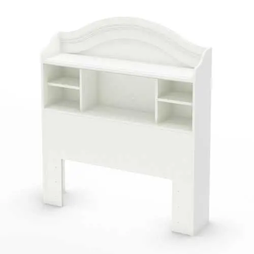 Twin Arched Bookcase Headboard In Smooth White Wood Veneer 1
