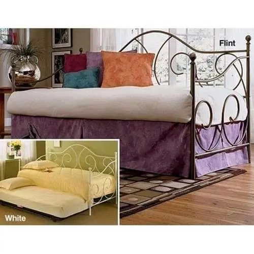 Twin Contemporary Daybed In Flint Metallic Finish With Integrated Pop-Up Trundle 1