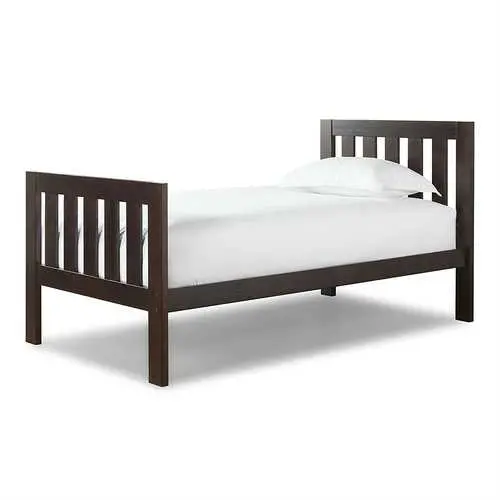 Twin Espresso Wood Bed Frame – Complete With Headboard And Footboard 1