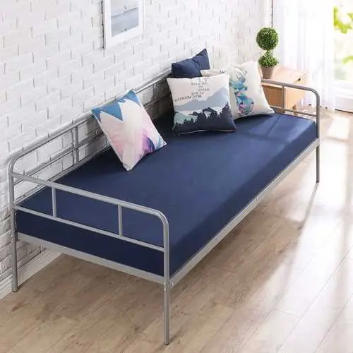 Twin Grey Metal Daybed Frame – Reinforced Steel Slats For Durability 1