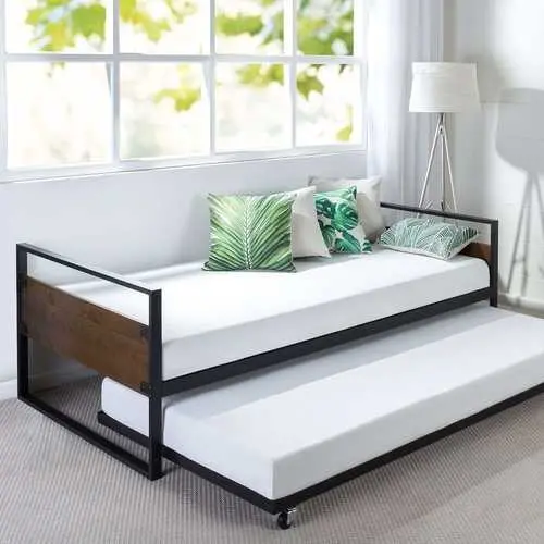 Twin Metal-And-Wood Daybed With Pull-Out Trundle 1