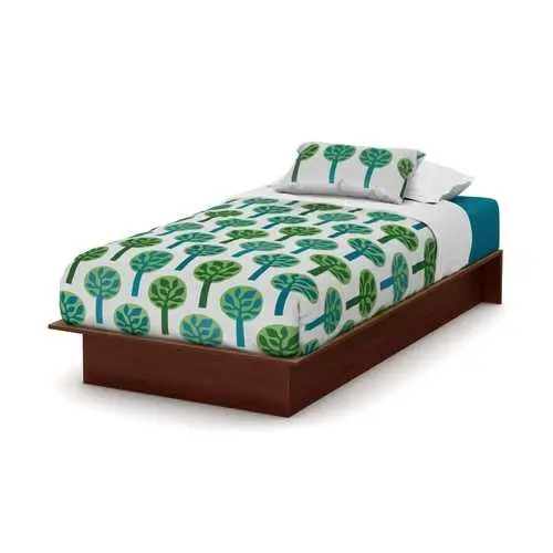 Twin Platform Bed Frame – Royal Cherry Wood Grain Finish 1