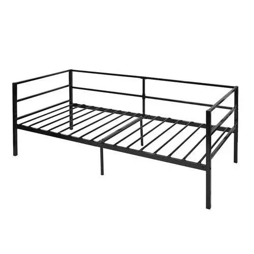 Twin-Size Black Steel Daybed Frame – Compact Dual-Use Sleeping And Seating Solution 1