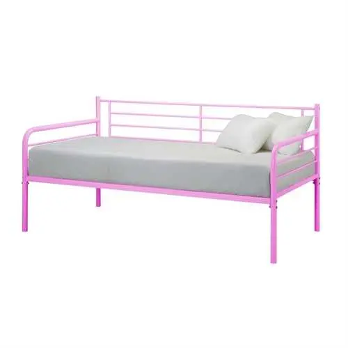 Twin-Size Pink Metal Daybed With Stylish Contemporary Lines 1