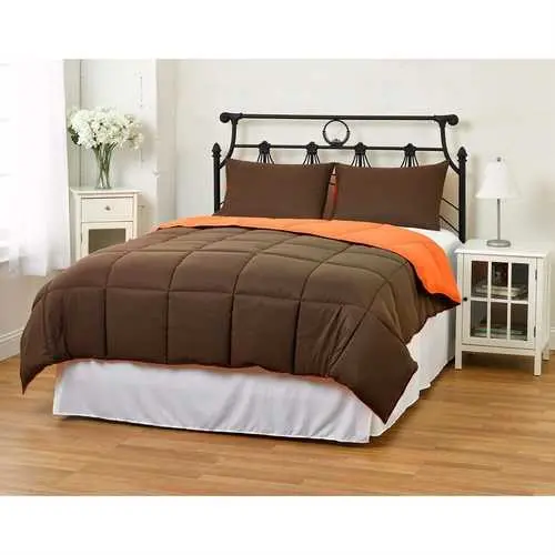 Twin/Twin Xl Brown-And-Orange Microfiber Comforter Set – 2-Piece With One Sham 1