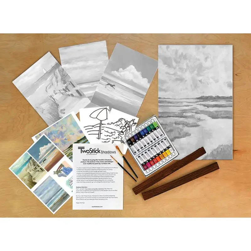 Twostick Shadows Paint Kit: Seaside Beach Landscapes 1