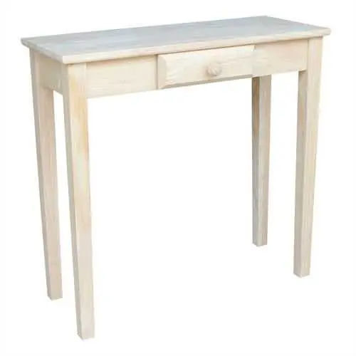 Unfinished Pine Writing Desk – Multi-Use Laptop, Sofa, Or Entryway Table 1