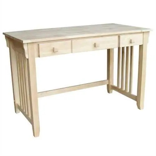 Unfinished Wooden Computer Desk – Includes Pull-Out Keyboard Tray & Drawer 1