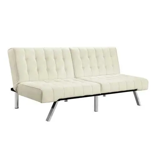 Vanilla Splitback Futon Sofa Sleeper With Multi-Position Reclining Back 1