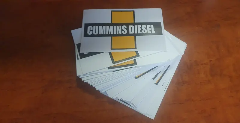 Vintage Cummins Diesel Decal – Black On Yellow Cut Vinyl 1