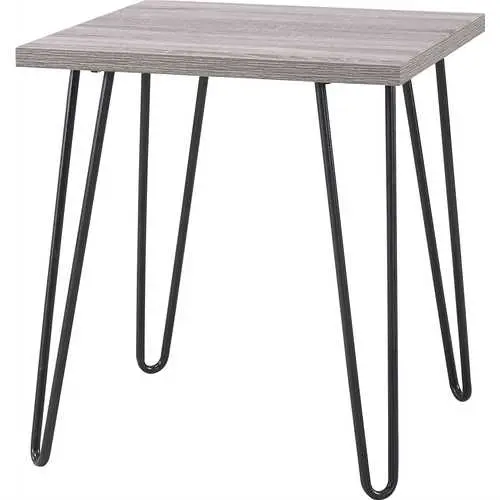 Vintage-Style End Table Featuring Solid Wood Top And Industrial Metal Legs 1