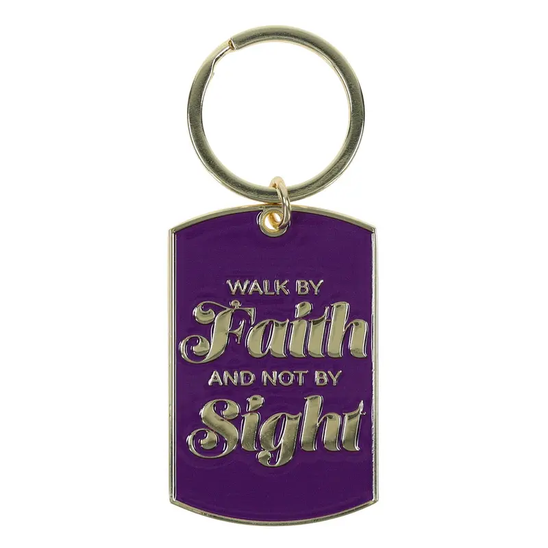 'Walk By Faith, Not By Sight' Sleek Metal Keychain 1