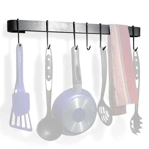 Wall-Mounted Kitchen Pot Rack With 8 Hooks & Drywall Anchors Included 1