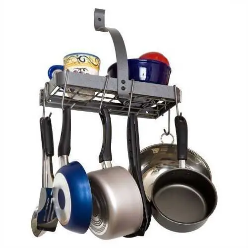 Wall-Mounted Pot Rack Shelf – Heavy-Duty Kitchen Storage With Drywall Anchors 1