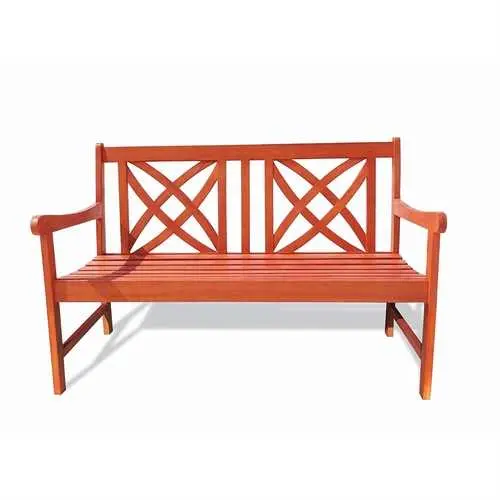 Weatherproof 4-Foot Garden Bench – Sustainable Eucalyptus Wood 1