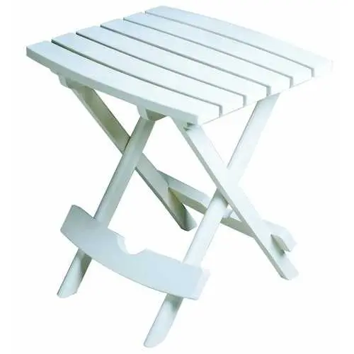 Weatherproof White Folding Patio Side Table – Quick-Deploy Outdoor Accent 1
