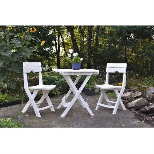 White 3-Piece Folding Bistro Patio Set 1