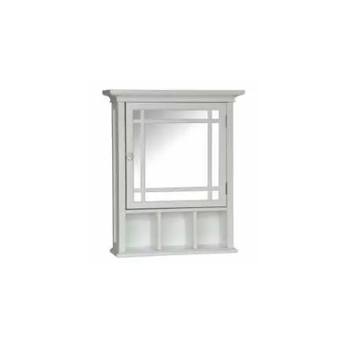 White Bathroom Medicine Cabinet With Adjustable Mirror And Interior Shelving 1