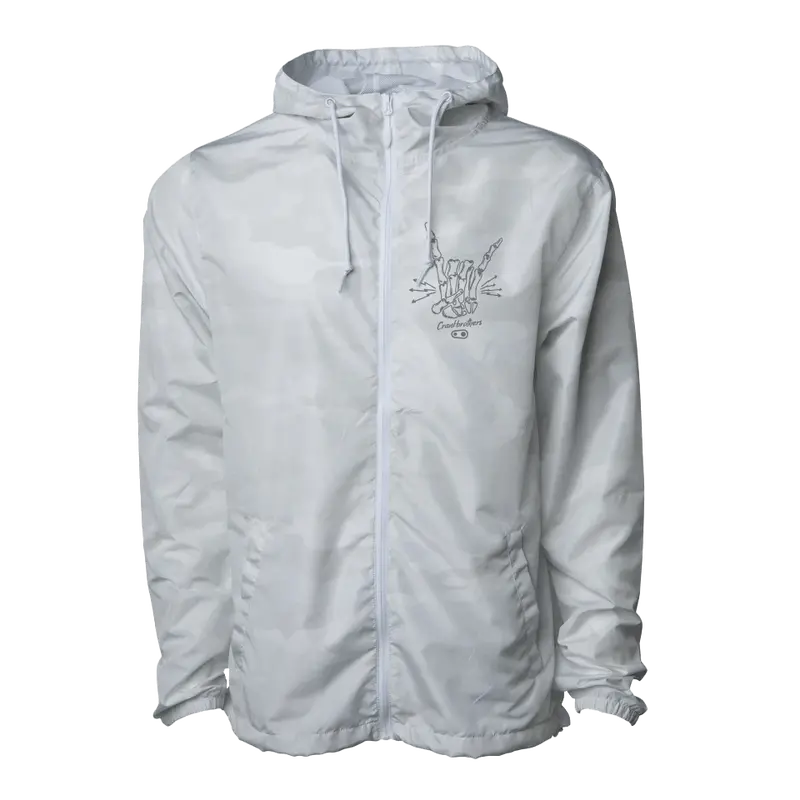 White Camo Windbreaker – Rock N' Roll Design 1