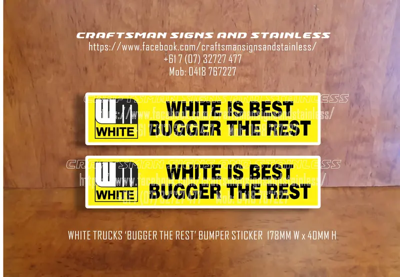 White Is Best 'Bragging Rights' Bumper Sticker Decal – Reflective Vinyl 1