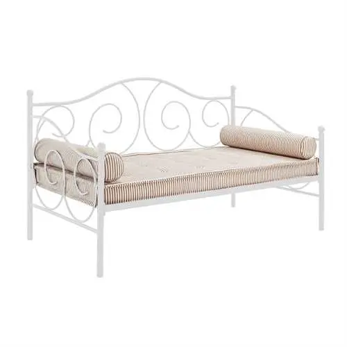 White Metal Twin Daybed Frame – Reinforced For 600 Lbs 1