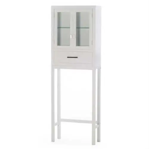 White Modern Over-The-Toilet Bathroom Cabinet For Compact Spaces 1
