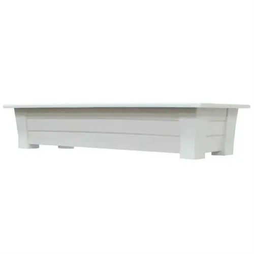 White Rectangular Garden Planter – Uv-Resistant Plastic Resin For Indoor/Outdoor Use 1