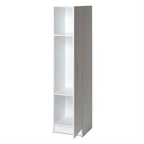 White Tall Cleaning Supply Cabinet – Broom, Mop & Tool Storage Unit 1