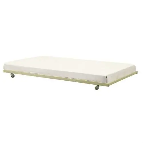 White Twin Metal Trundle Bed On Casters – Fits Under Daybeds 1