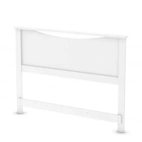 White Wood-Finish Full-Size Headboard – Easy Wall-Mount Or Bed Frame Attachment 1