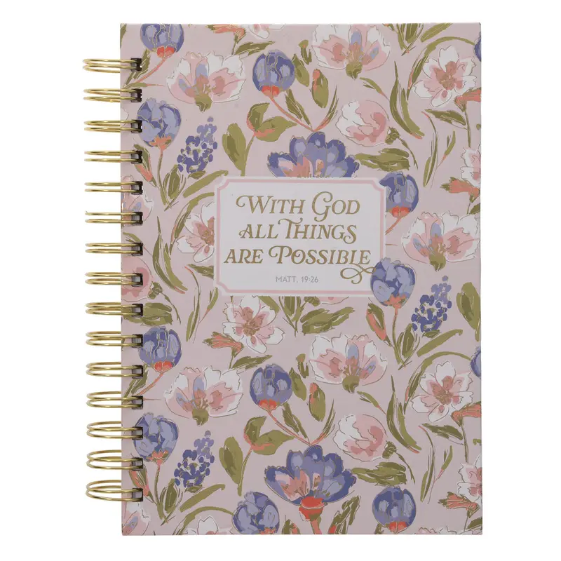 'With God All Things Are Possible' Hardcover Journal – Wirebound Faith Journal 1