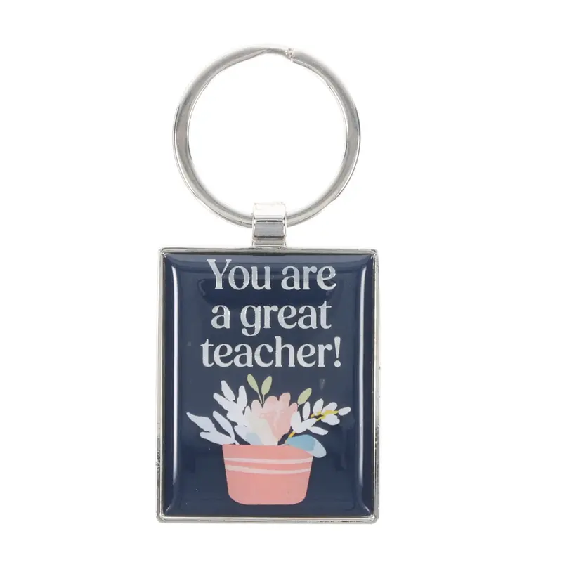 'You Are A Great Teacher' Epoxy-Coated Metal Keychain 1