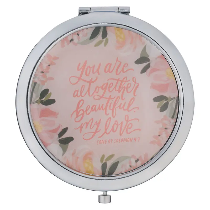 You Are Beautiful Compact Vanity Mirror – Elegant Love Affirmation Design 1