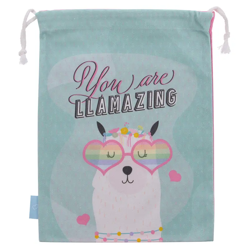 You Are Llamazing – Large Cotton Drawstring Bag 1
